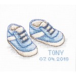 AANBIEDING: Borduurpakket babyschoentjes blauw 