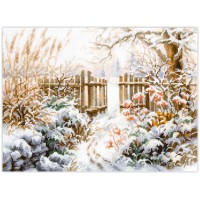 Borduurpakket met telpatroon - Wintertuin