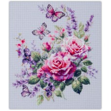 Borduurpakket met telpatroon - Happy Garden