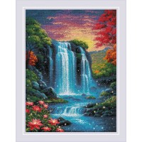Borduurpakket met telpatroon - Magische Waterval