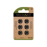Drukknopen vernaaibaar zwart 13mm - 6 stuks 