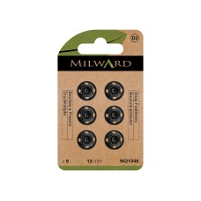 Drukknopen vernaaibaar zwart 13mm - 6 stuks 