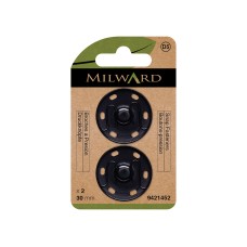 Drukknopen vernaaibaar zwart 30mm - 2 stuks