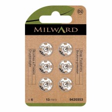 Drukknopen vernaaibaar zilver 13mm - 6 stuks