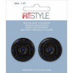 Drukknopen vernaaibaar zwart 30mm - 2 stuks