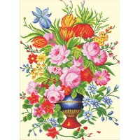 Elegant Floral Arangement - Voorbedrukt borduurpakket 
