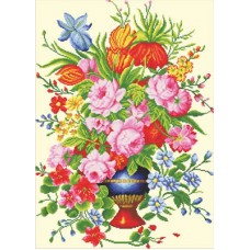 Elegant Floral Arangement - Voorbedrukt borduurpakket
