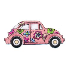 EXTRA GROTE Opstrijkbare kledingapplicatie - Kever Flower Power
