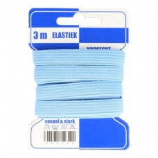 Color Elastiek 10mm Babyblauw  - 3 meter op kaart