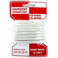 GOEDKOOP: Elastiek 6mm wit - 10 meter Voordeelpak