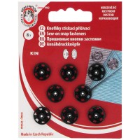 OPRUIMING: Drukknopen - Zwart 12mm 8 stuks OP=OP 