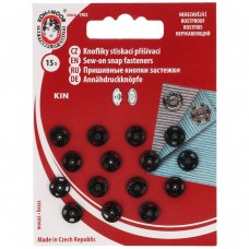 OPRUIMING: Drukknopen - Zwart 9mm 8 stuks OP=OP 