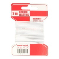 GOEDKOOP: Hoedenelastiek 1,5 mm Wit - 3 meter 