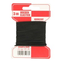 GOEDKOOP: Hoedenelastiek 1,5 mm Zwart - 3 meter