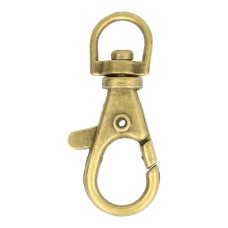 Karabijnhaak 10 x 35mm Oudmessing - Muscetonhaak voor tas of riempje