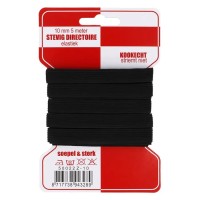 GOEDKOOP: Standaard Elastiek 10mm Zwart - 5 meter 
