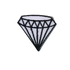 Applicatie Diamant Wit - Klein strijkplaatje - Kledingapplicatie