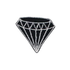Applicatie Diamant Zwart - Klein strijkplaatje - Kledingapplicatie