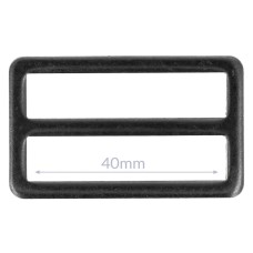 Stelgesp 40mm - Zwart metalen schuifgesp