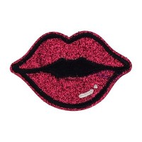 Applicatie Roze Lippen - Strijkplaatje glitter