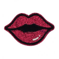Applicatie Roze Lippen - Strijkplaatje glitter