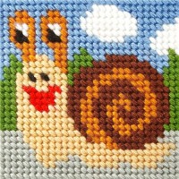 Borduren voor Kids - Leren borduren - Borduurpakket Slak 