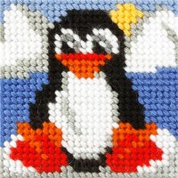 Borduren voor Kids - Leren borduren - Borduurpakket Pinguin 