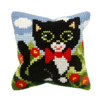 Borduurpakket voor kids - Kussenpakket Poes