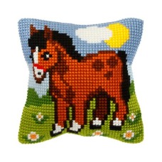 Borduurpakket voor kids - Kussenpakket Paard