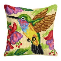 Kussenpakket Kolibri - Voorbedrukt borduurkussen incl garen 