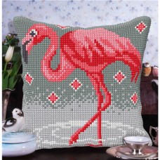 Kussenpakket Flamingo  - Voorbedrukt borduurkussen incl garen