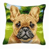Kussenpakket Hond - Voorbedrukt borduurkussen incl garen 