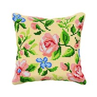Kussenpakket Bloemen - Voorbedrukt borduurkussen incl garen