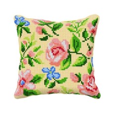 Kussenpakket Bloemen - Voorbedrukt borduurkussen incl garen