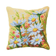 Kussenpakket Wilde bloemen - Voorbedrukt borduurkussen incl garen