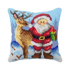 Kussenpakket Santaclaus - Voorbedrukt borduurkussen incl garen