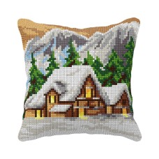 Kussenpakket Bergen - Voorbedrukt borduurkussen incl garen