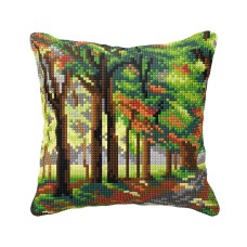 Kussenpakket Bos - Voorbedrukt borduurkussen incl garen