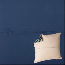 Kussenrug Donkerblauw - Achterkant voor geborduurd kussen 