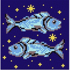 Sterrenbeeld borduren - Bedrukt canvas: Vissen