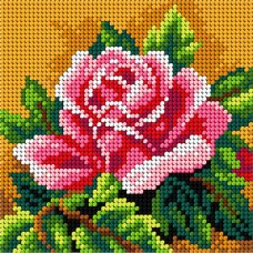 EENVOUDIG: Voorbedrukt borduurpakket - Roze Roos