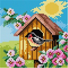 Borduren zonder tellen - Bedrukt canvas: Vogel Lente 
