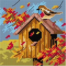 Borduren zonder tellen - Bedrukt canvas: Vogel Herfst