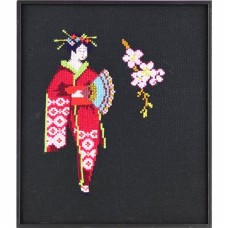 Borduurpakket met telpatroon - Geisha