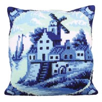 Delftware Borduurpakket - Kussenpakket Delftsblauw 