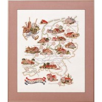 Borduurpakket met telpatroon - Kaart van Nederland