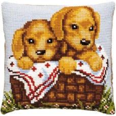 Borduurpakket - Kussenpakket Golden retriever