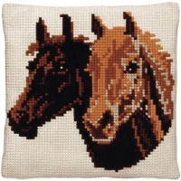 Borduurpakket - Kussenpakket Paarden