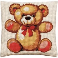 Borduurpakket - Kussenpakket Teddybeer