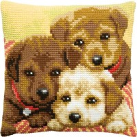 Borduurpakket - Kussenpakket 3 Hondjes